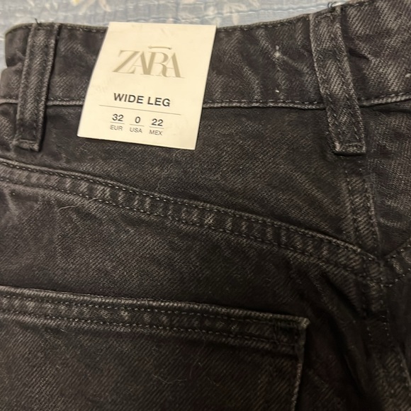 Zara Full Length Wide Leg High Rise Jeans - Picture 5 of 7